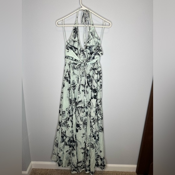 FREE PEOPLE Cut Out Lille Floral Print Maxi Dress size large - Picture 8 of 10